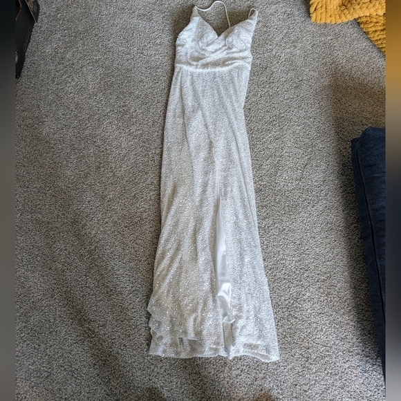 La Femme White Sequins Formal Dress - Picture 2 of 8